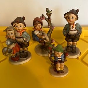 (4 ) Vintage Hummel Figurines Apple Tree Boy Girl Brother